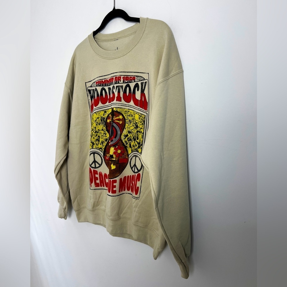 NEW Life Clothing Co. Beige Summer Of 1969 Woodstock Long Sleeve Sweatshirt Sz L - Picture 4 of 7